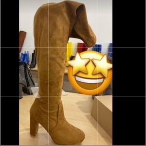 over the knee boot tan size 6-5 and 7 available